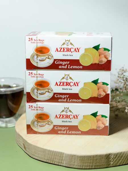 Чай чёрный Azercay Имбирь и Лимон 3 шт. по 25 пак. (09/26) №3 - купить ...
