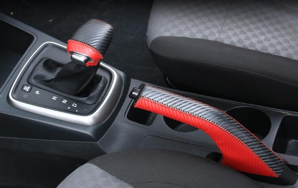 Комплект чехлов кожаных на ручку АКПП и ручник для Киа Рио 4 - Kia Rio ...
