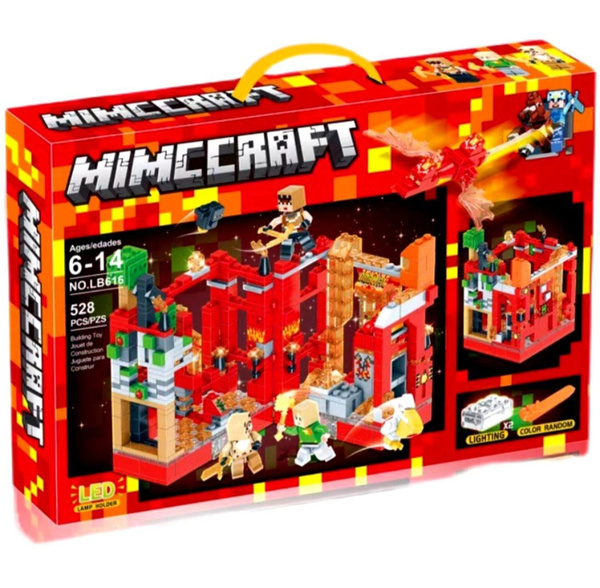Конструктор Майнкрафт с Led подсветкой детали:528 фигурки: 3 "лего ...