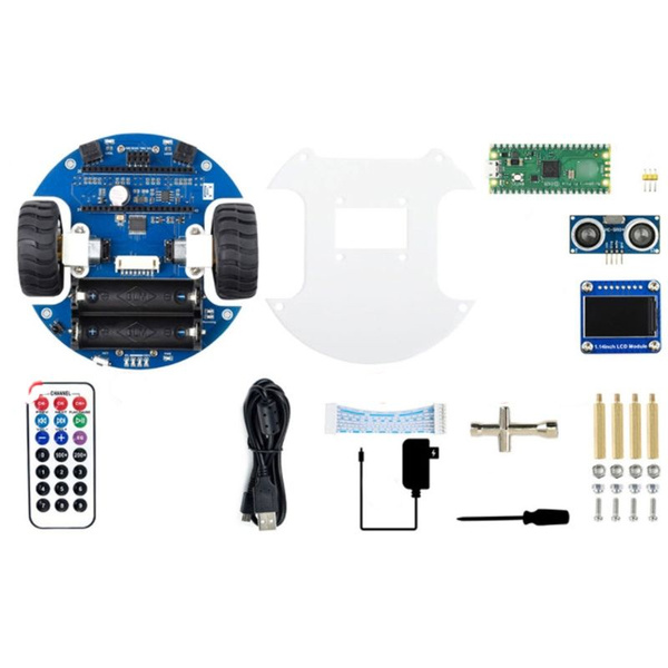 Pico Go Robot Car Kit на базе Raspberry Pi RP2040, 1,14-дюймовый ...