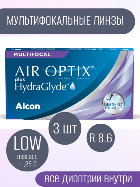 Мультифокальные линзы Alcon , +02,50 , ADD LOW (до +1.25) - MAX ADD +1. ...