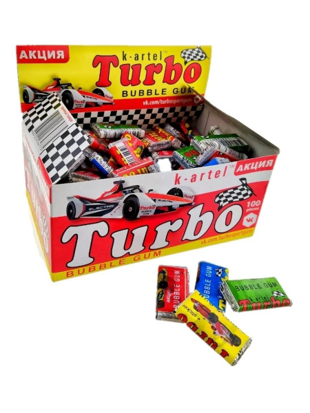 Жевательная резинка Turbo ТУРБО ,блок 100шт - купить с доставкой по ...