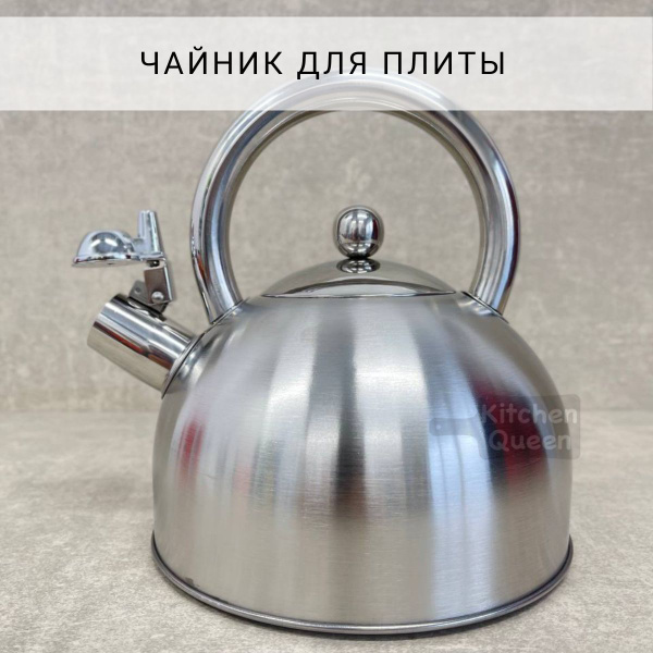 Чайник со свистком 2,5 л / Чайник для всех видов плит из нержавейки ...