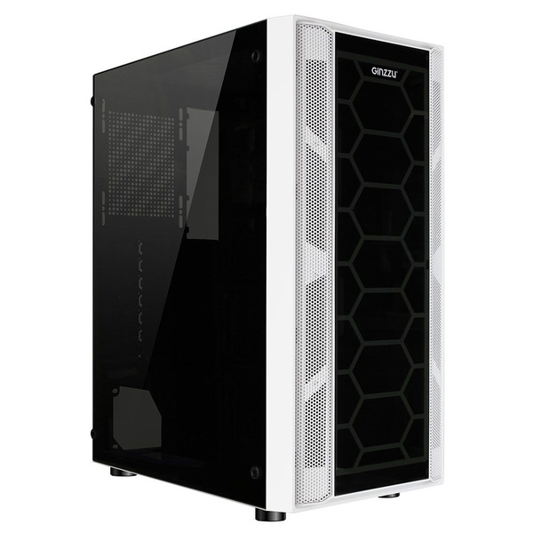 Корпус для ПК белый ATX, mATX, Mini-ITX Ginzzu CL160, закалённое стекло ...