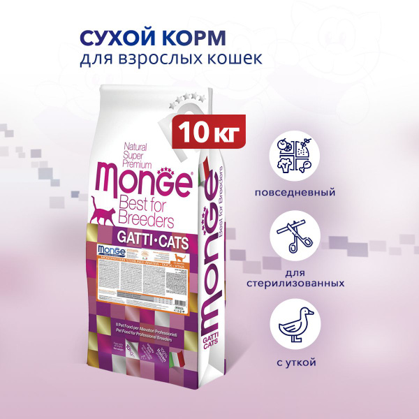Monge PFB Cat Monoprotein Sterilised сухой корм для взрослых ...