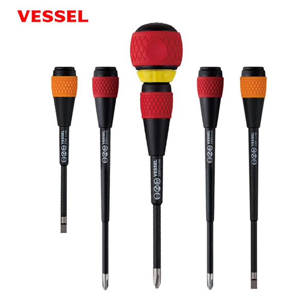 VESSEL Отвертка с храповым механизмом,с шариковой рукояткой с храповым ...
