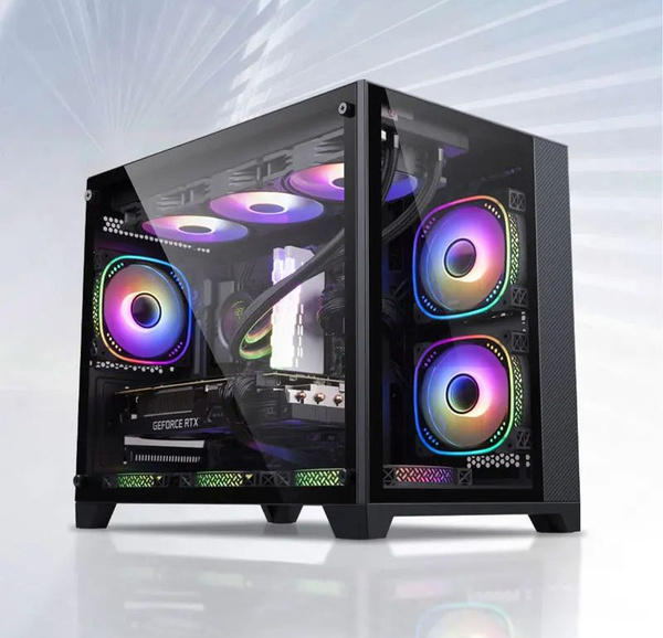 Компьютерный корпус с закаленным стеклом, RGB стеклянный настольный ...