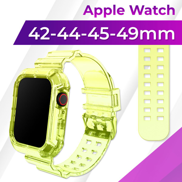 Прозрачный силиконовый ремешок для умных часов Apple Watch series 1-8 и ...