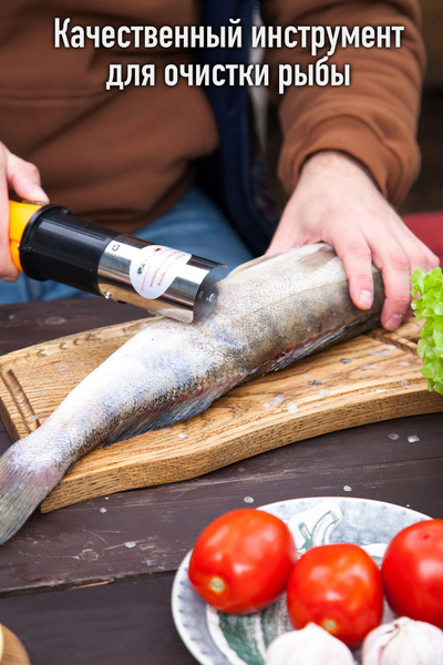 Рыбочистка электрическая аккумуляторная кухонная для пикника, отдыха на .