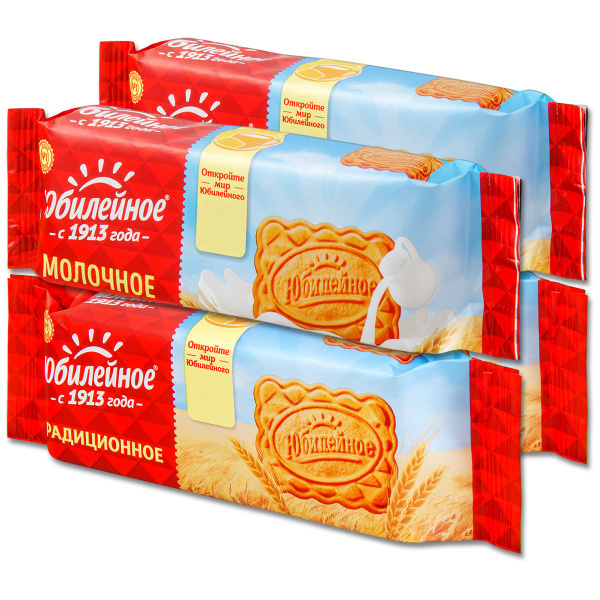 Печенье Юбилейное "Молочное" и "Традиционное", 112 г, 4 уп. - купить с ...