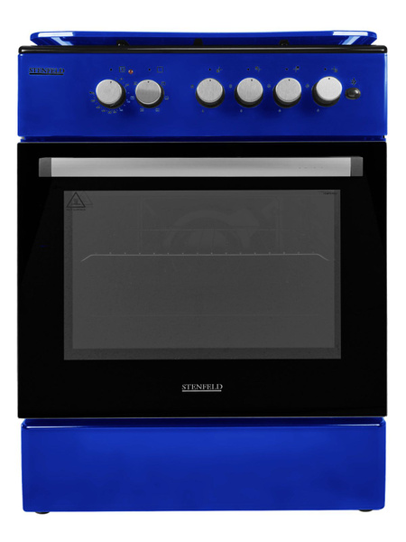 Комбинированная плита STENFELD T641GEF-02 60*60 синяя, 60 см газовая с ...