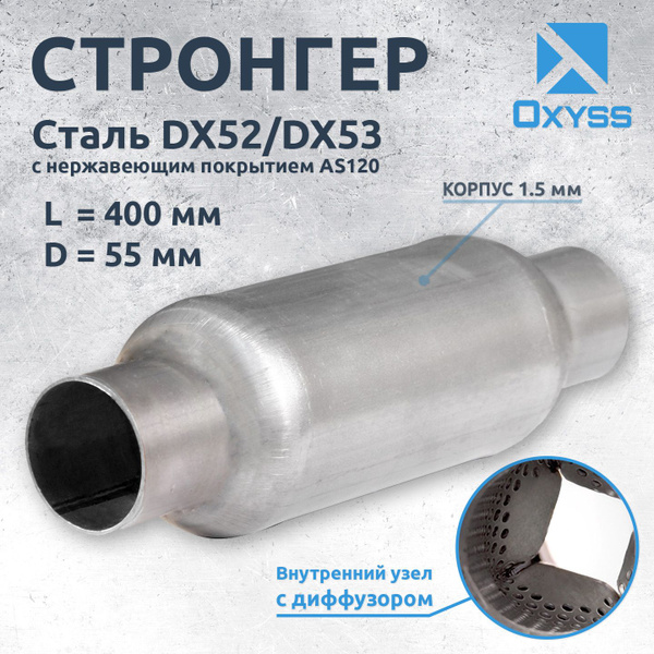 Стронгер с диффузором 55400.90 (пламегаситель 90x400, D-55 мм) - Oxyss ...