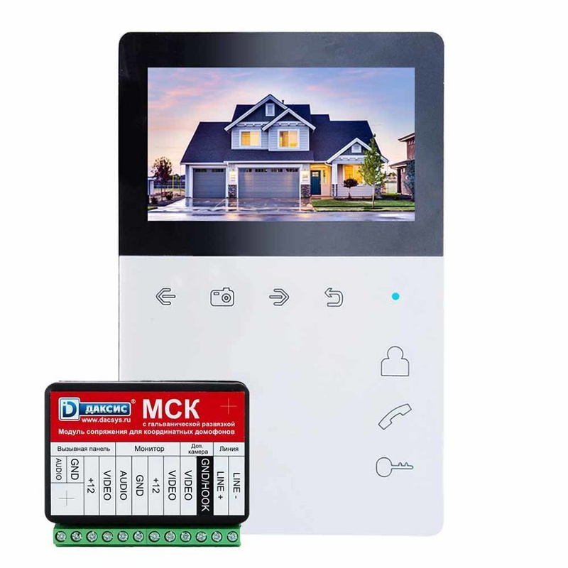 Характеристики Видеодомофон Tantos Elly + блок сопряжения Даксис МСК ...