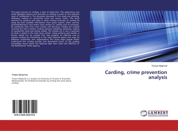 Обложка книги Carding, crime prevention analysis, Tristan Meijerink