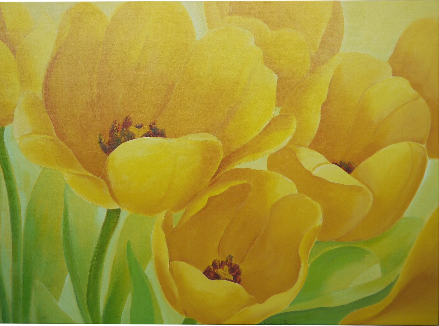 Желтые тюльпаны живопись