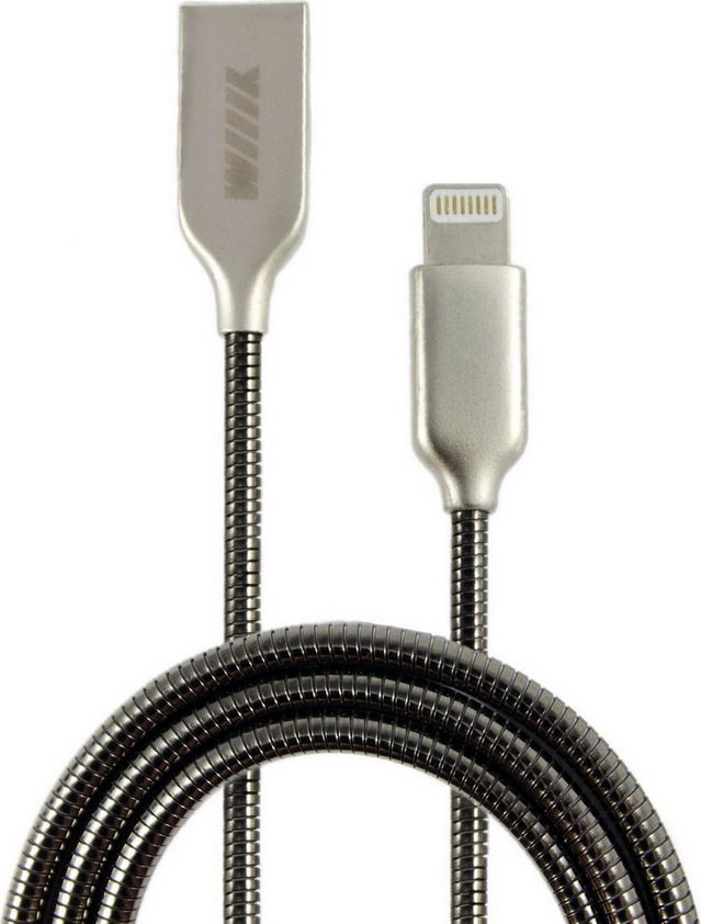 фото Кабель-переходник USB-Lightning черный цинк 1м Wiiix