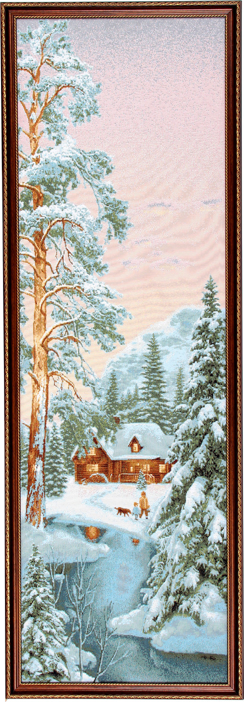 фото Гобелен картина интерьерная Магазин гобеленов "Зимний лес" 40*115 см