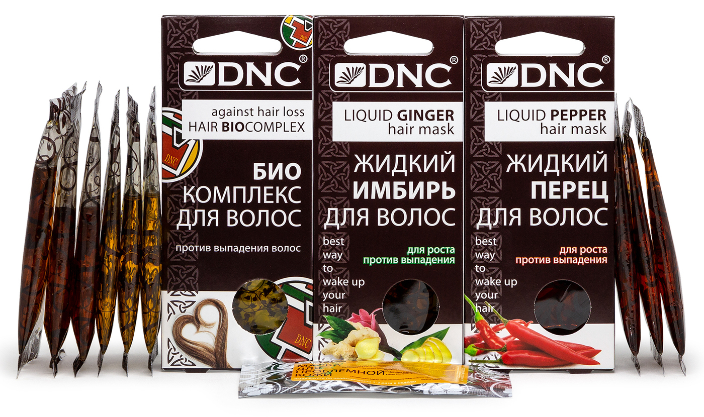 Маска для волос DNC: Биокомплекс против выпадения, Жидкий Имбирь, Жидкий перец + Подарок