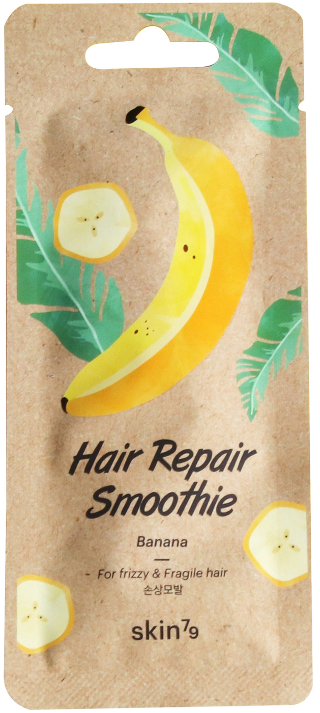Маска смузи для волос. Косметика с бананом. Банановая корейская маска для волос. Skin79 маска против секущихся волос с экстрактом банана hair Repair Smoothie Banana.