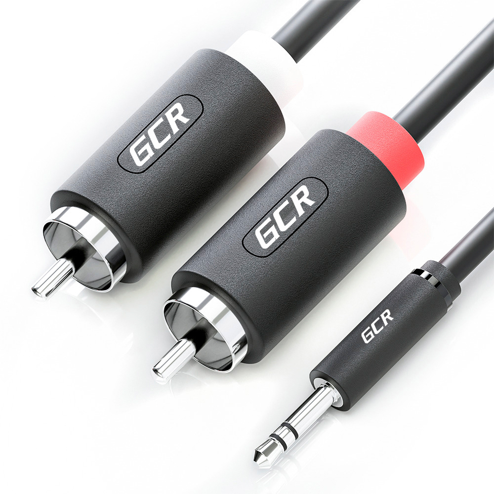 GCRGREENCONERETAILАудиокабель3.5мм/RCA,0.5м,черный