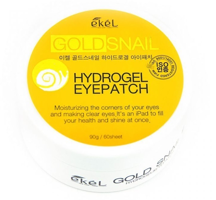 EKEL Гидрогелевые патчи под глаза с муцином улитки и коллоидным золотом Gold Snail Hydrogel Eyepatch, 60 шт. Корея