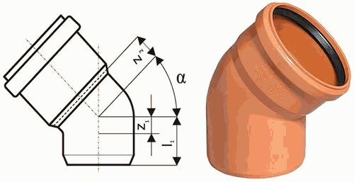 Угол 45 градусов труба 160