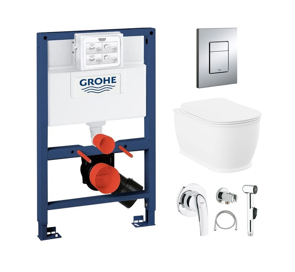 Характеристики Готовый набор подвесного унитаза: низкая инсталляция ...