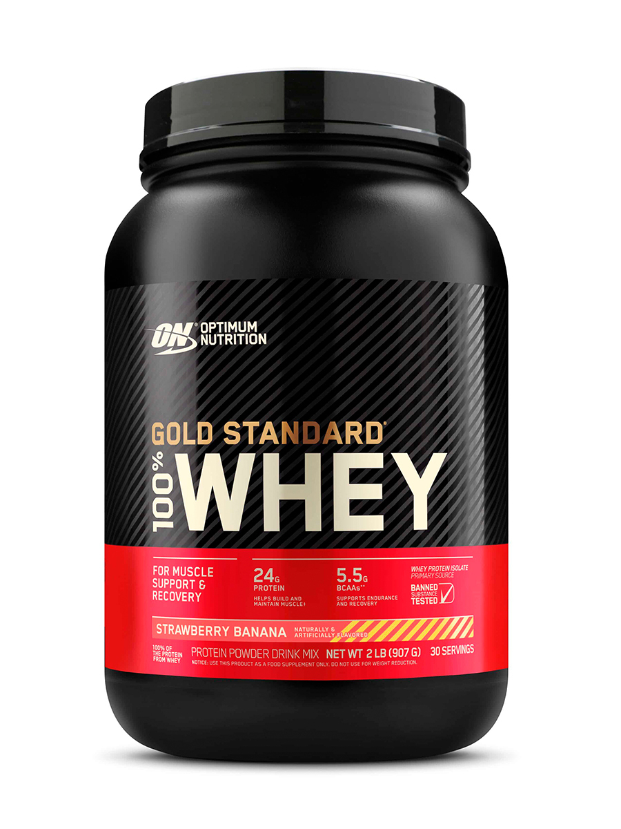 СывороточныйпротеинOptimumNutritionGoldStandard100%Whey909грКлубника-банан