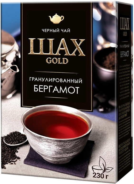 Черный чай гранулированный с бергамотом Шах голд, 230 г — купить в ...