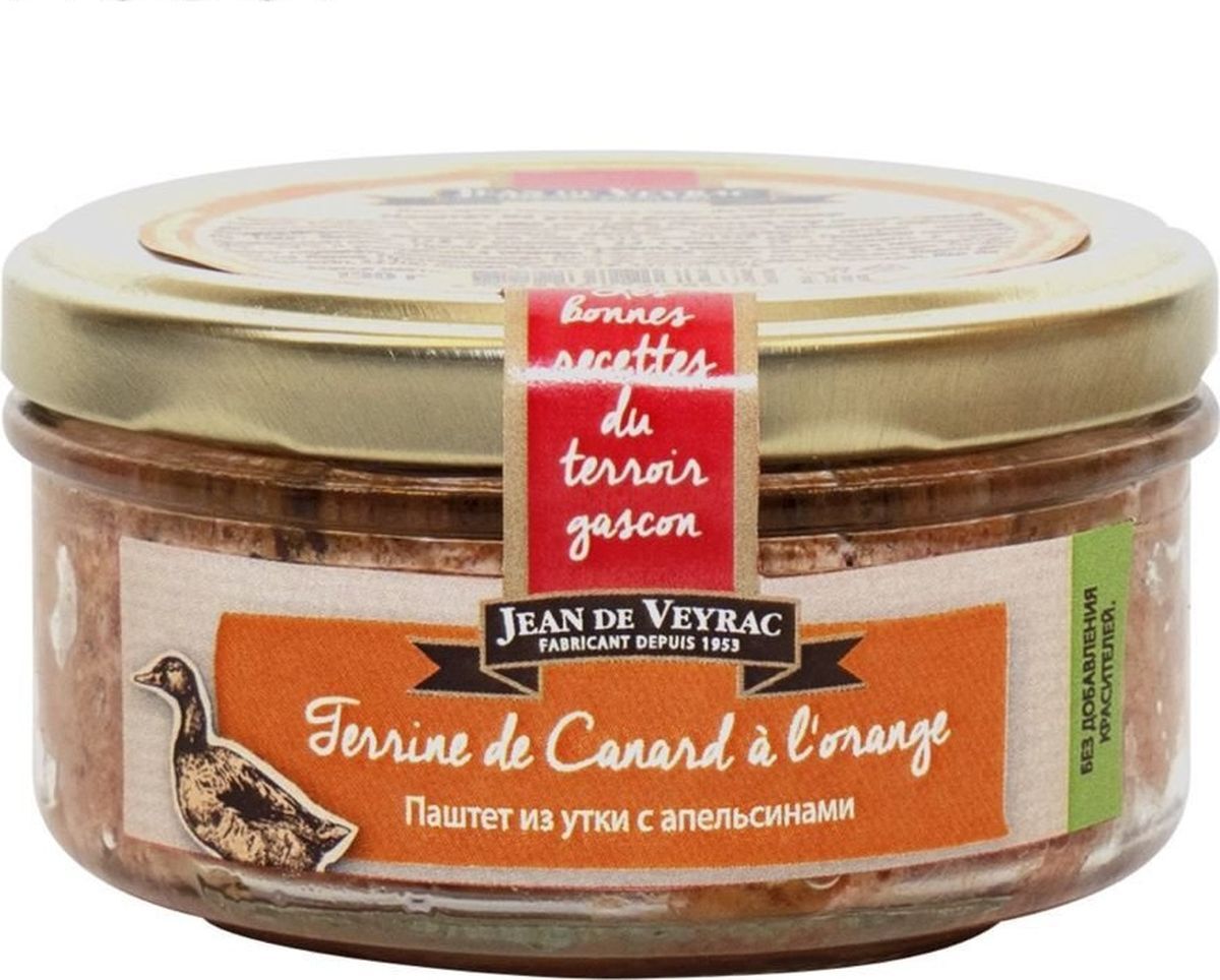 Паштет Jean de Veyrac, из утки, с апельсинами, 130 г — купить в ...