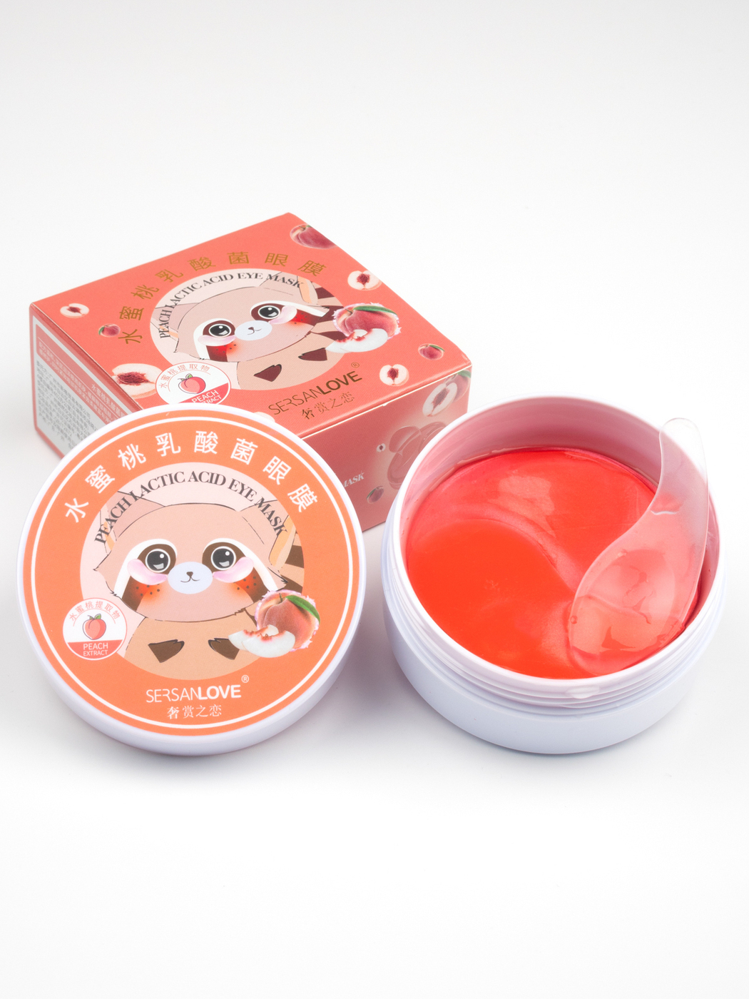 Sersan Love для глаз Peach Lactic Acid Eye Mask, гидрогелевые патчи под глаза от темных кругов и