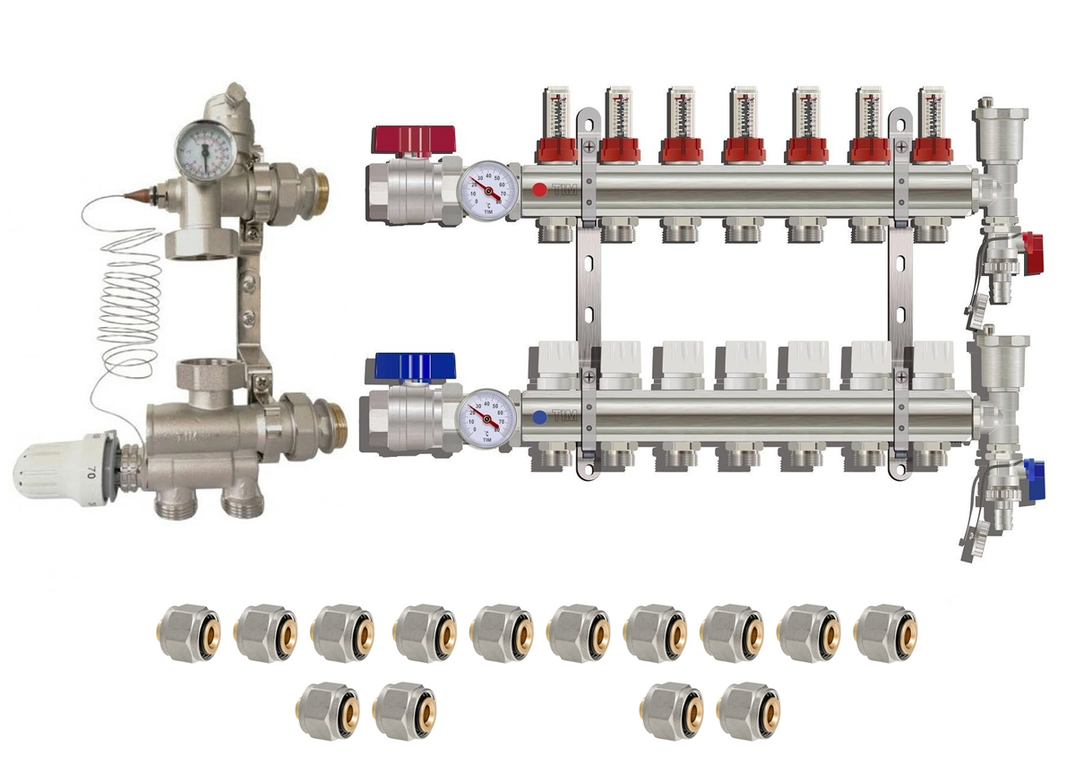Характеристики Комплект водяного ТЕПЛОГО ПОЛА ДО 110кв/м, подробное ...