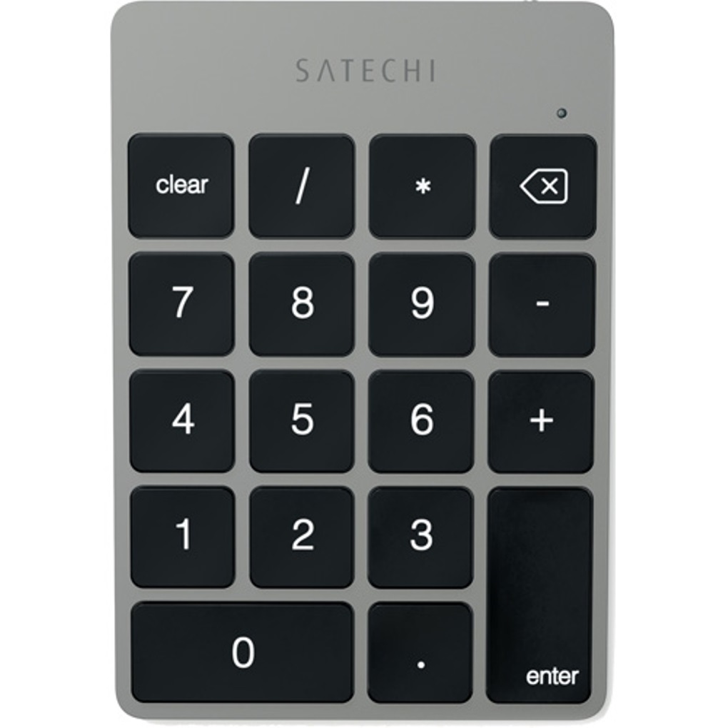 SatechiКлавиатурабеспроводнаяSlimRechargeableAluminumBluetoothKeypad,темно-серый