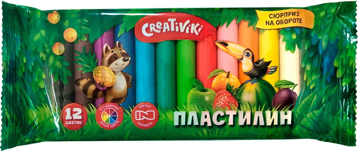 Пластилин Creativiki, 12 цветов, 120 г