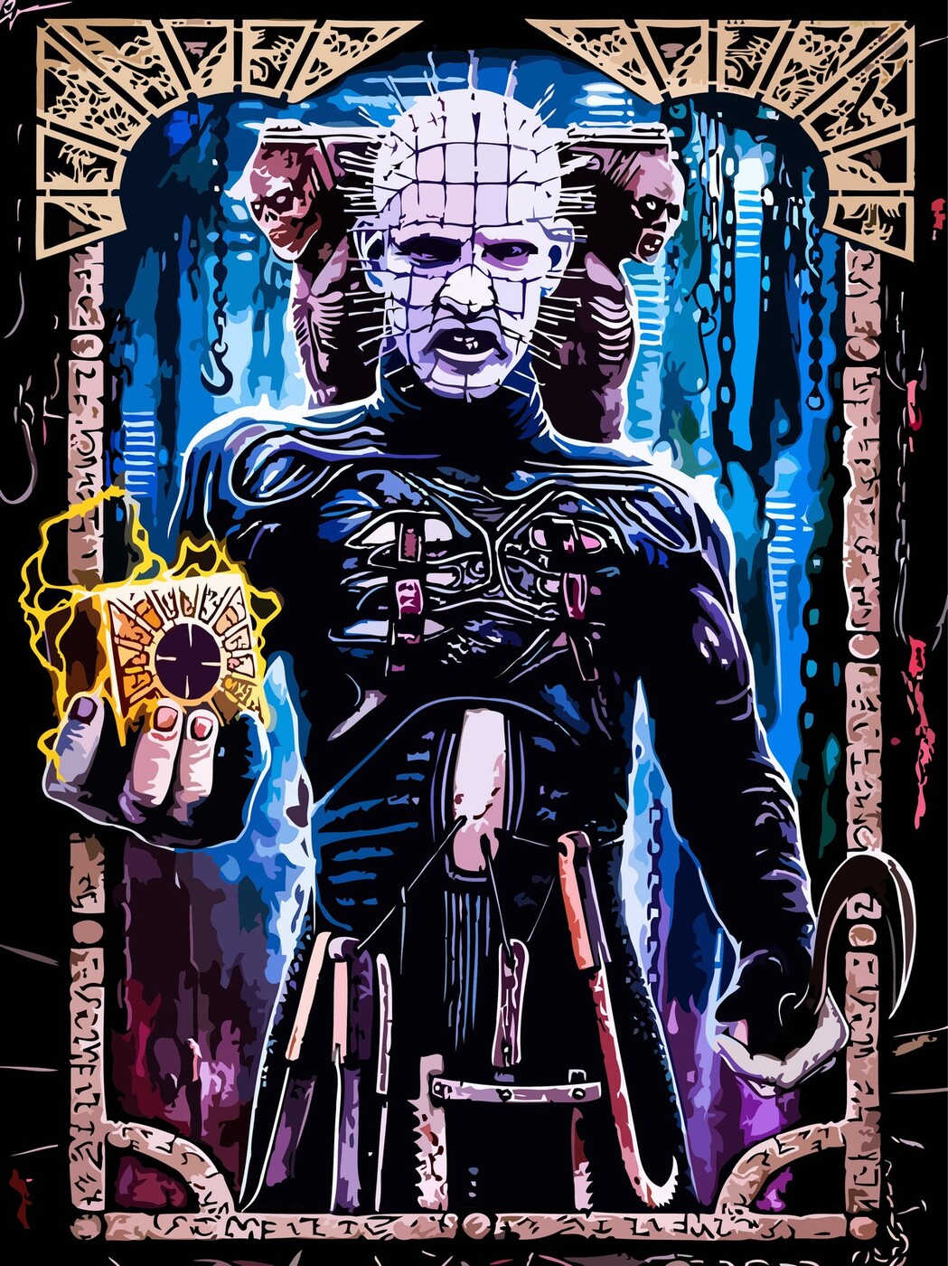 Pinhead horror movie art, horror movie icons, hellraiser