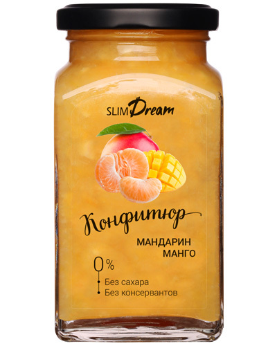 Конфитюр из Манго и Мандарина, без сахара Slim Dream, 300 гр