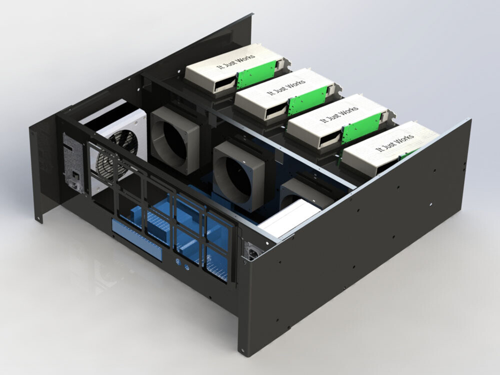 КорпусдлямайнингфермыраздельныепотокиCryptone-8R,8GPU670х710х250мм,2блокаАТХ,3fan120/140/150mmw/o(корпусдлямайнинга)