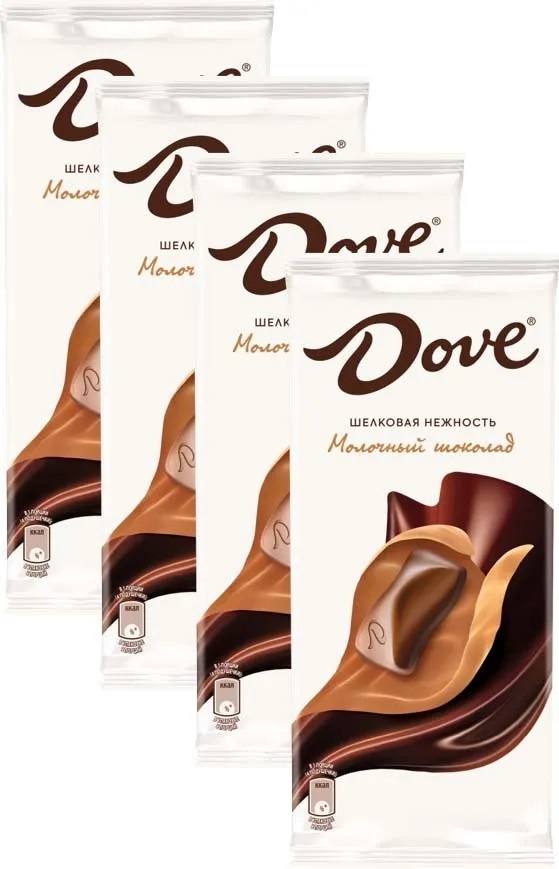 Dove Молочный шоколад, 90 г х 4 шт — купить в интернет-магазине OZON с ...