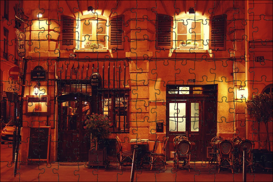 Cafe Terrace At Night - Counted Cross Stitch Kits - Diy Handmade Needlework For