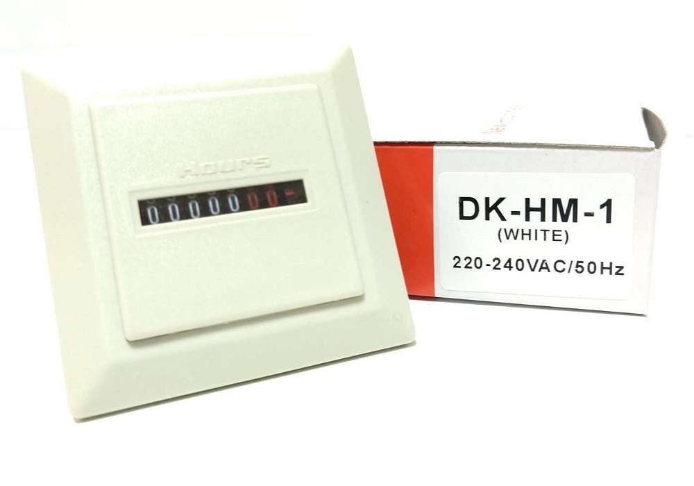 Счетчик времени DK-HM-1 белый, 220V (наработки машин и механизмов)