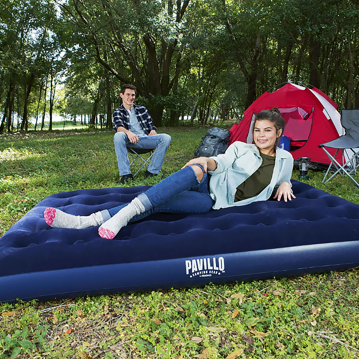 надувной матрас bestway pavillo flocked air bed 67002