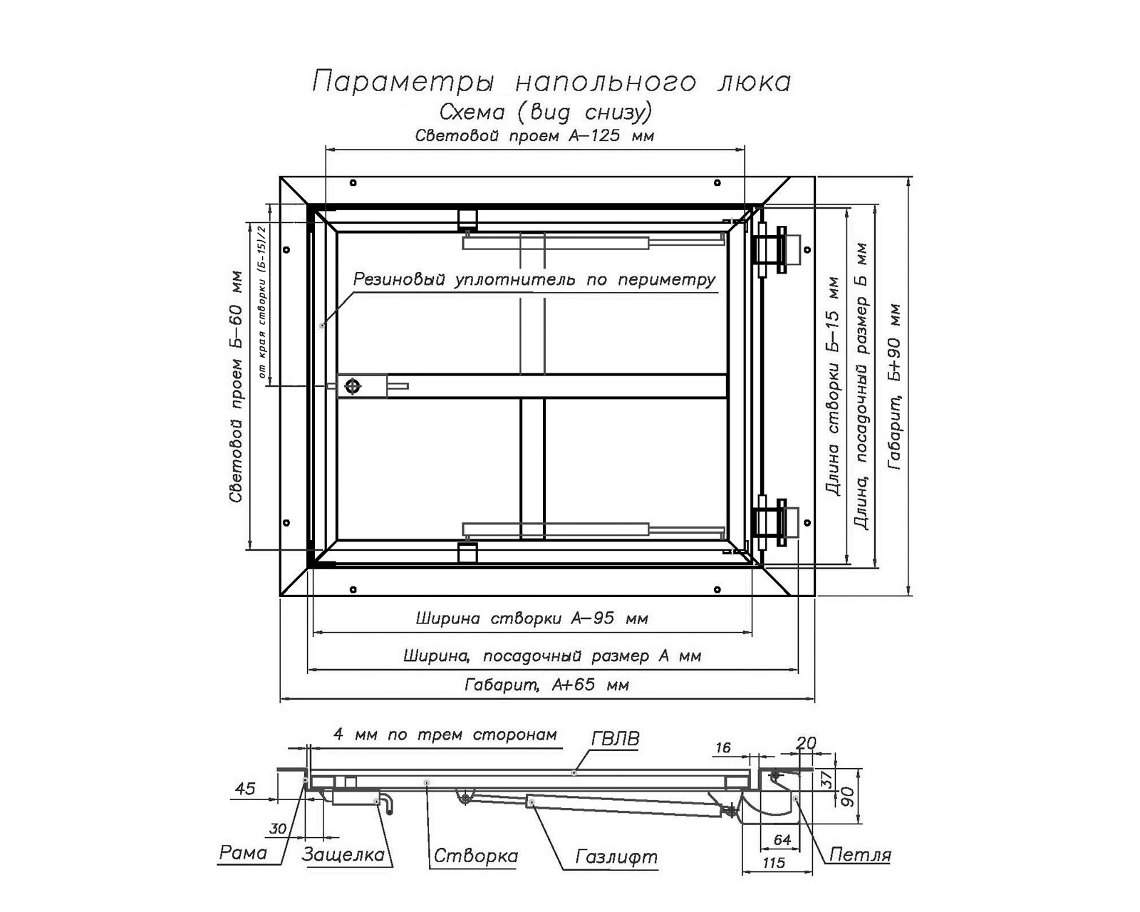 Схема крышки погреба