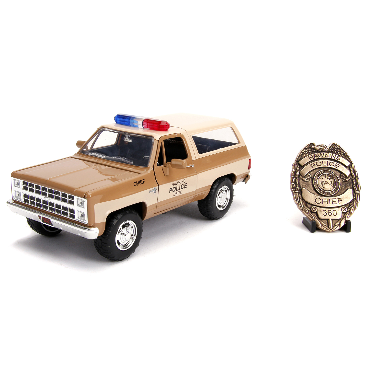 Jada Toys Stranger Things Модель Машинки 1:24 1980 Chevy K5 Blazer W/Badge  31111