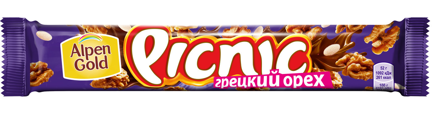 шоколадный батончик пикник грецкий орех 52г. шок. батончик пикник грецкий орех 52г, шт. пикник батончик грецкий орех. пикник с грецким орехом.