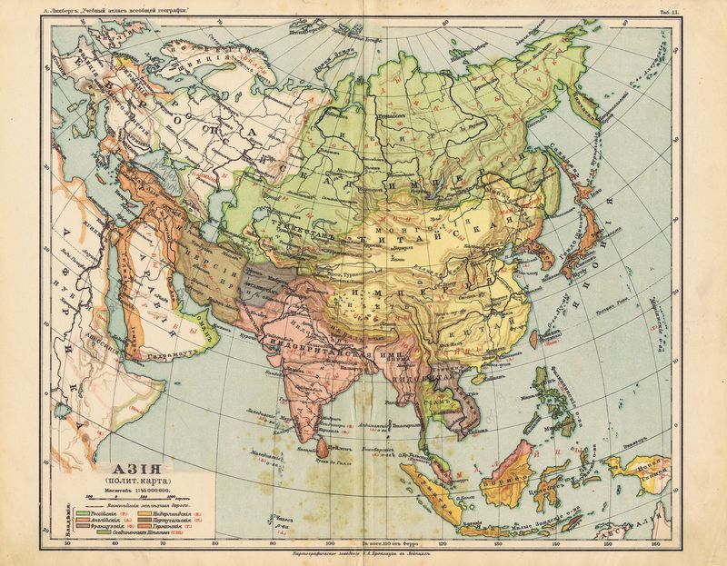 Карта азиатского региона