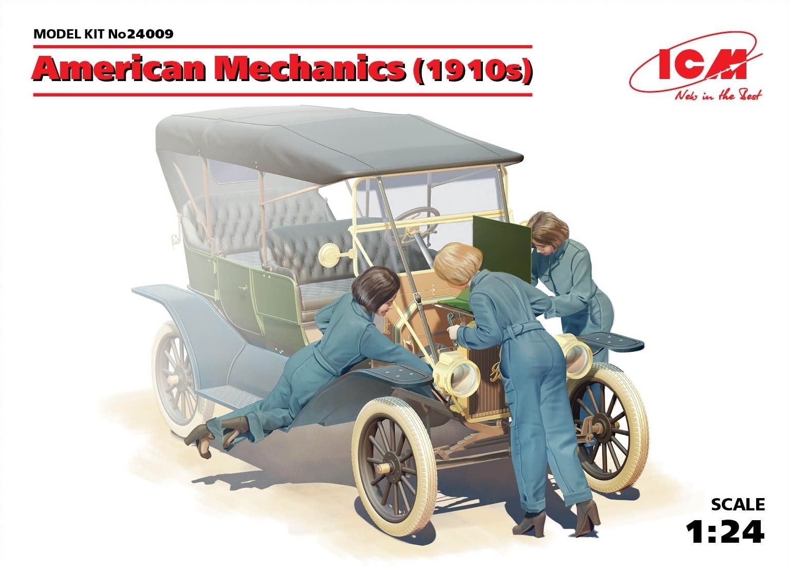 Фигуры 1 24. Американские механики 1910г. 1:24 ICM. American gasoline Loaders (1910s) (1:24). American Mechanics (1910s). ICM 24009.