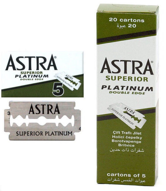 ASTRA SUPERIOR PLATINUM / Лезвия классические для Т-образных станков, двусторонние, 100 шт