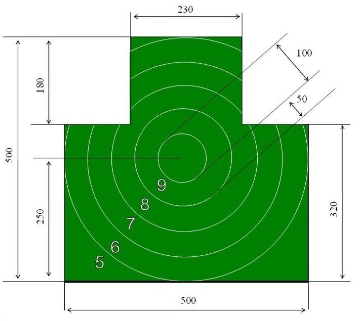 Мишень №4 грудная, зеленая 500х500 мм (20шт.) — купить в интернет ...