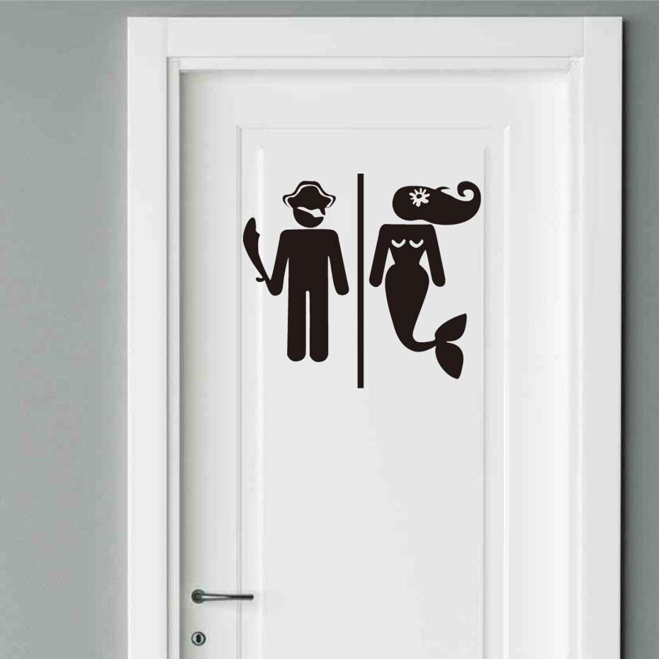 Наклейка на дверь туалета