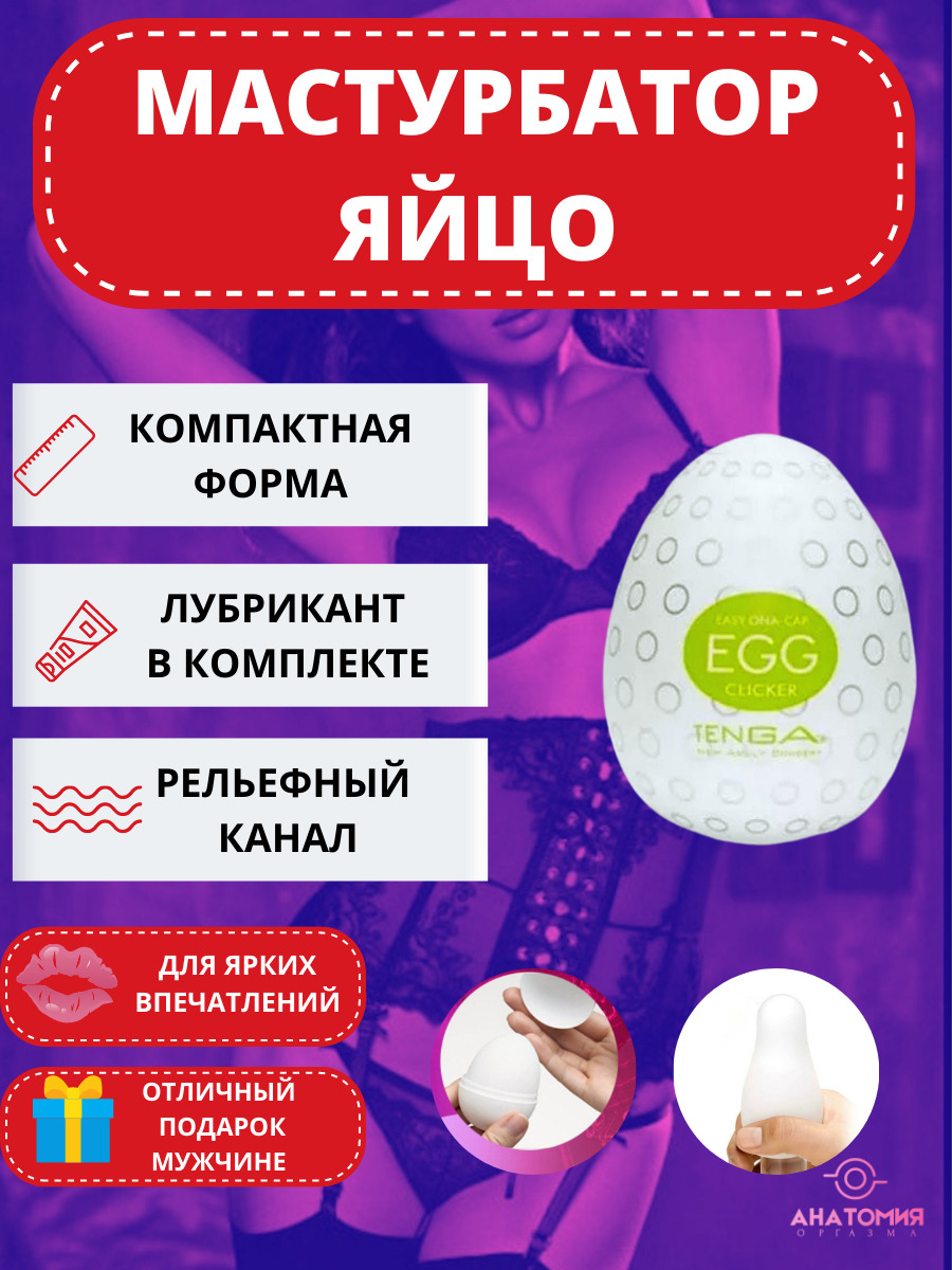 АНАТОМИЯ ОРГАЗМА Виброяйцо Яйцо мастурбатор, с разными рельефами для ...
